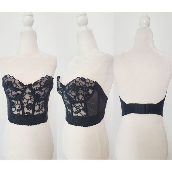 Victoria's Secret Other - 🔴SOLD🔴Vintage Victoria's Secret Gold Label Black Lace Bustier, 34C